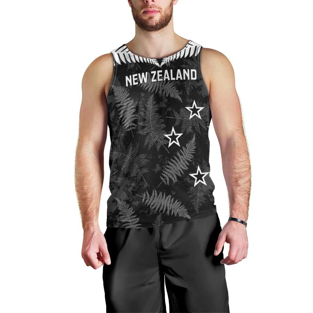 Custom New Zealand Silver Fern Football Men Tank Top Go Aotearoa Grunge Black - Aussie Hoodie