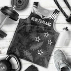 Custom New Zealand Silver Fern Football Men Tank Top Go Aotearoa Grunge Black - Aussie Hoodie