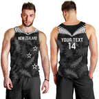 Custom New Zealand Silver Fern Football Men Tank Top Go Aotearoa Grunge Black - Aussie Hoodie