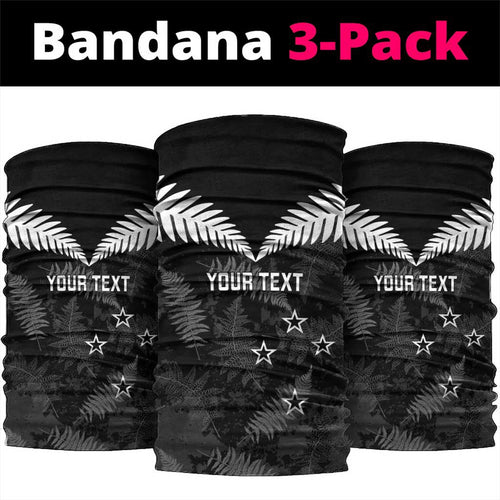 Custom New Zealand Silver Fern Football Neck Gaiter Go Aotearoa Grunge Black - Aussie Hoodie