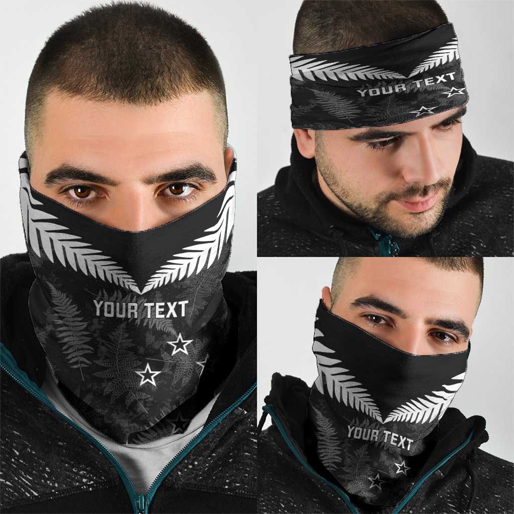 Custom New Zealand Silver Fern Football Neck Gaiter Go Aotearoa Grunge Black - Aussie Hoodie