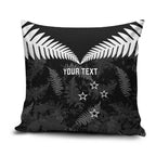 Custom New Zealand Silver Fern Football Pillow Cover Go Aotearoa Grunge Black - Aussie Hoodie