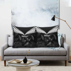 Custom New Zealand Silver Fern Football Pillow Cover Go Aotearoa Grunge Black - Aussie Hoodie