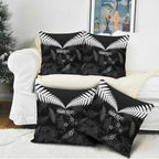Custom New Zealand Silver Fern Football Pillow Cover Go Aotearoa Grunge Black - Aussie Hoodie