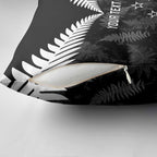 Custom New Zealand Silver Fern Football Pillow Cover Go Aotearoa Grunge Black - Aussie Hoodie