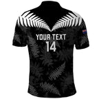 Custom New Zealand Silver Fern Football Polo Shirt Go Aotearoa Grunge Black - Aussie Hoodie