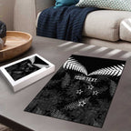 Custom New Zealand Silver Fern Football Puzzle Go Aotearoa Grunge Black - Aussie Hoodie