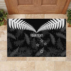 Custom New Zealand Silver Fern Football Rubber Doormat Go Aotearoa Grunge Black - Aussie Hoodie