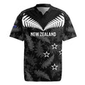 Custom New Zealand Silver Fern Football Rugby Jersey Go Aotearoa Grunge Black - Aussie Hoodie