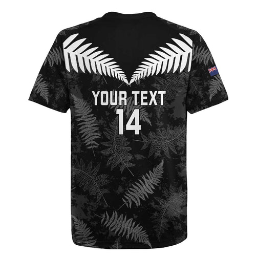 Custom New Zealand Silver Fern Football Rugby Jersey Go Aotearoa Grunge Black - Aussie Hoodie