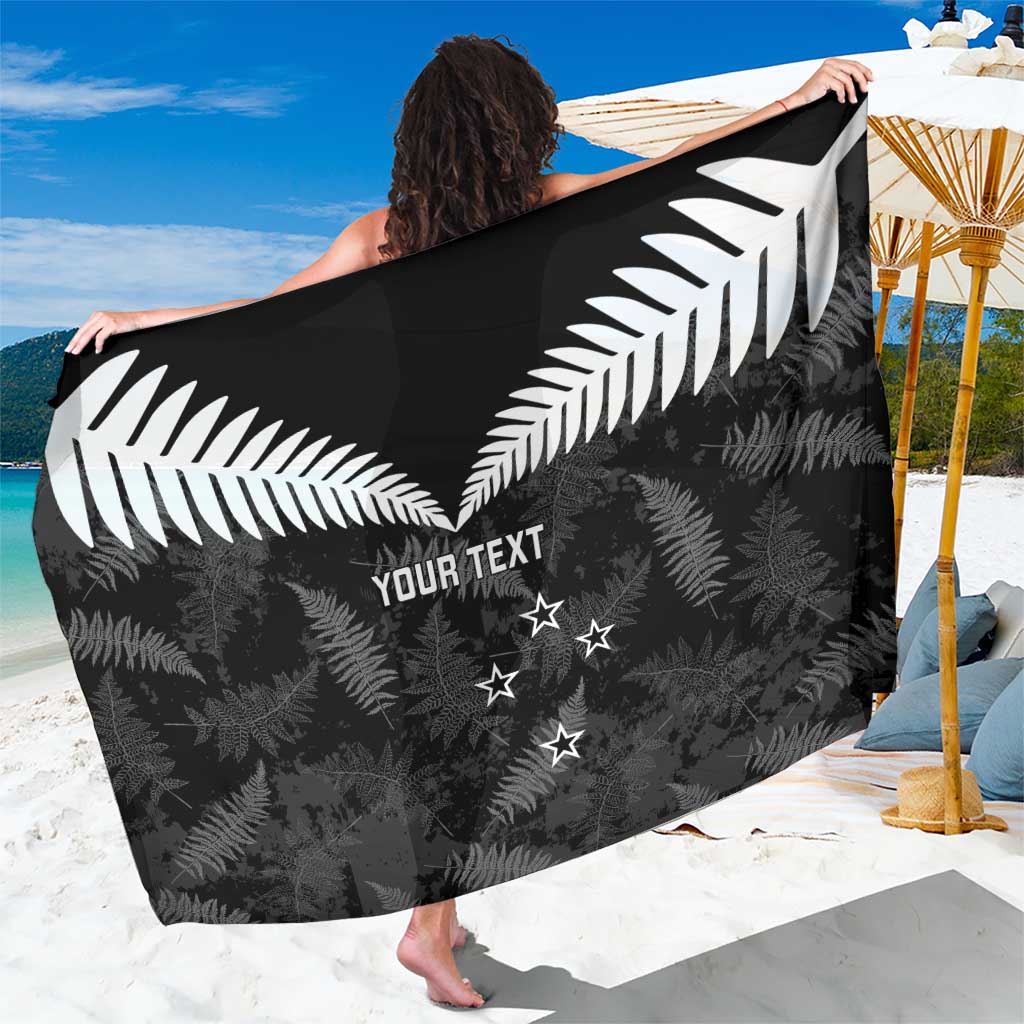 Custom New Zealand Silver Fern Football Sarong Go Aotearoa Grunge Black - Aussie Hoodie