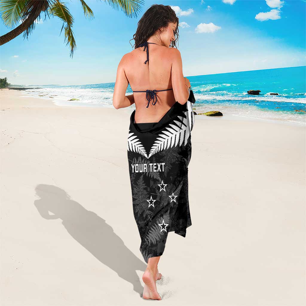 Custom New Zealand Silver Fern Football Sarong Go Aotearoa Grunge Black - Aussie Hoodie