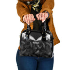 Custom New Zealand Silver Fern Football Shoulder Handbag Go Aotearoa Grunge Black - Aussie Hoodie