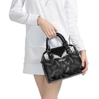 Custom New Zealand Silver Fern Football Shoulder Handbag Go Aotearoa Grunge Black - Aussie Hoodie