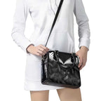 Custom New Zealand Silver Fern Football Shoulder Handbag Go Aotearoa Grunge Black - Aussie Hoodie