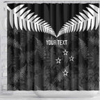 Custom New Zealand Silver Fern Football Shower Curtain Go Aotearoa Grunge Black - Aussie Hoodie