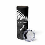 Custom New Zealand Silver Fern Football Skinny Tumbler Go Aotearoa Grunge Black - Aussie Hoodie