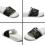 Custom New Zealand Silver Fern Football Slide Sandals Go Aotearoa Grunge Black - Aussie Hoodie