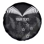 Custom New Zealand Silver Fern Football Spare Tire Cover Go Aotearoa Grunge Black - Aussie Hoodie