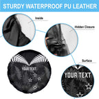Custom New Zealand Silver Fern Football Spare Tire Cover Go Aotearoa Grunge Black - Aussie Hoodie