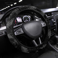 New Zealand Silver Fern Football Steering Wheel Cover Go Aotearoa Grunge Black - Aussie Hoodie