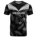 Custom New Zealand Silver Fern Football T Shirt Go Aotearoa Grunge Black - Aussie Hoodie