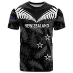 Custom New Zealand Silver Fern Football T Shirt Go Aotearoa Grunge Black - Aussie Hoodie