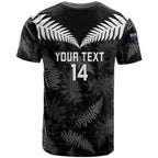 Custom New Zealand Silver Fern Football T Shirt Go Aotearoa Grunge Black - Aussie Hoodie