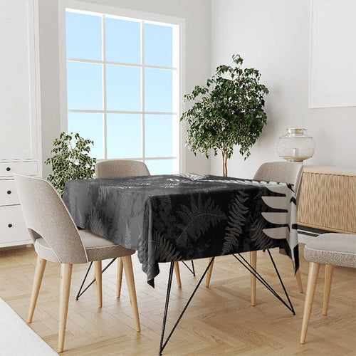 Custom New Zealand Silver Fern Football Tablecloth Go Aotearoa Grunge Black - Aussie Hoodie