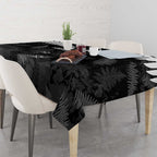 Custom New Zealand Silver Fern Football Tablecloth Go Aotearoa Grunge Black - Aussie Hoodie