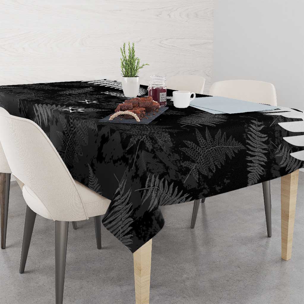 Custom New Zealand Silver Fern Football Tablecloth Go Aotearoa Grunge Black - Aussie Hoodie