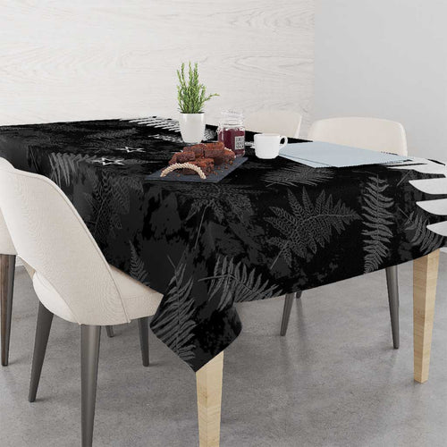 Custom New Zealand Silver Fern Football Tablecloth Go Aotearoa Grunge Black - Aussie Hoodie