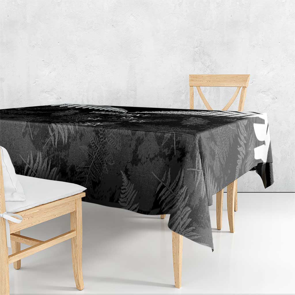 Custom New Zealand Silver Fern Football Tablecloth Go Aotearoa Grunge Black - Aussie Hoodie