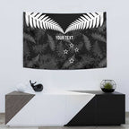 Custom New Zealand Silver Fern Football Tapestry Go Aotearoa Grunge Black - Aussie Hoodie