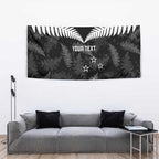 Custom New Zealand Silver Fern Football Tapestry Go Aotearoa Grunge Black - Aussie Hoodie