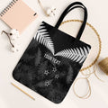 Custom New Zealand Silver Fern Football Tote Bag Go Aotearoa Grunge Black - Aussie Hoodie