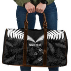Custom New Zealand Silver Fern Football Travel Bag Go Aotearoa Grunge Black - Aussie Hoodie