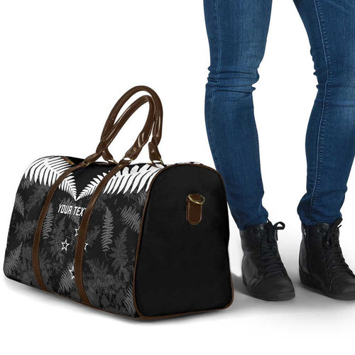 Custom New Zealand Silver Fern Football Travel Bag Go Aotearoa Grunge Black - Aussie Hoodie