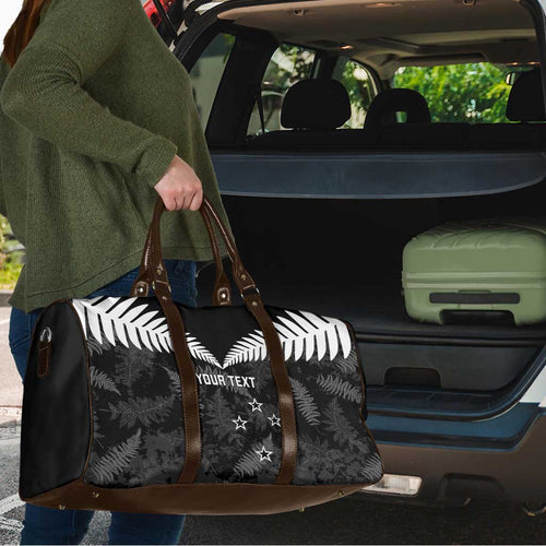 Custom New Zealand Silver Fern Football Travel Bag Go Aotearoa Grunge Black - Aussie Hoodie