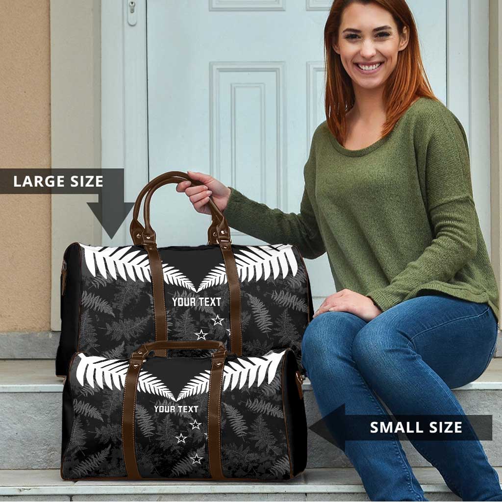Custom New Zealand Silver Fern Football Travel Bag Go Aotearoa Grunge Black - Aussie Hoodie