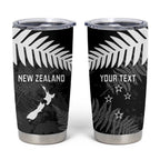 Custom New Zealand Silver Fern Football Tumbler Cup Go Aotearoa Grunge Black - Aussie Hoodie