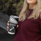 Custom New Zealand Silver Fern Football Tumbler Cup Go Aotearoa Grunge Black - Aussie Hoodie