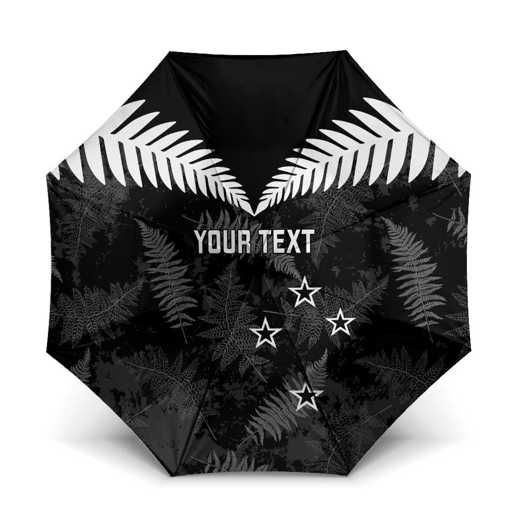 Custom New Zealand Silver Fern Football Umbrella Go Aotearoa Grunge Black - Aussie Hoodie