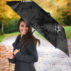 Custom New Zealand Silver Fern Football Umbrella Go Aotearoa Grunge Black - Aussie Hoodie