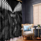 Custom New Zealand Silver Fern Football Window Curtain Go Aotearoa Grunge Black - Aussie Hoodie