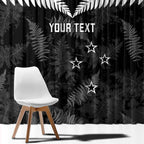 Custom New Zealand Silver Fern Football Window Curtain Go Aotearoa Grunge Black - Aussie Hoodie