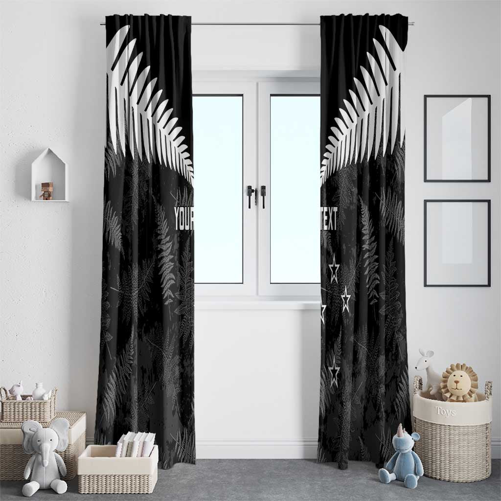 Custom New Zealand Silver Fern Football Window Curtain Go Aotearoa Grunge Black - Aussie Hoodie