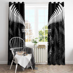 Custom New Zealand Silver Fern Football Window Curtain Go Aotearoa Grunge Black - Aussie Hoodie