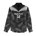 Custom New Zealand Silver Fern Football Women Casual Shirt Go Aotearoa Grunge Black - Aussie Hoodie