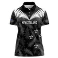 Custom New Zealand Silver Fern Football Women Polo Shirt Go Aotearoa Grunge Black - Aussie Hoodie